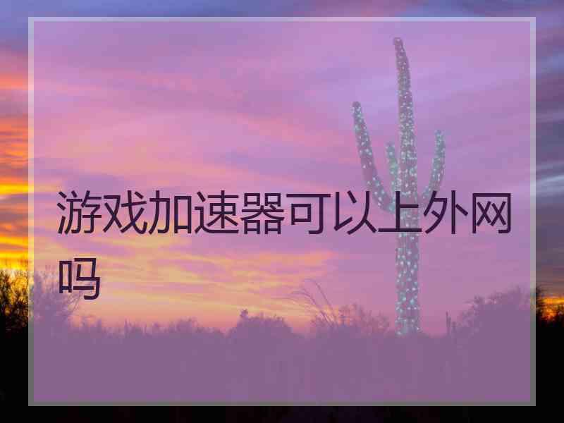 游戏加速器可以上外网吗