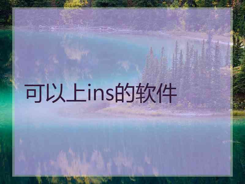 可以上ins的软件