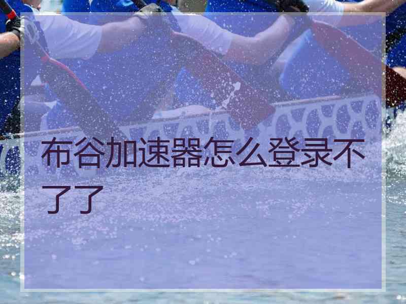 布谷加速器怎么登录不了了