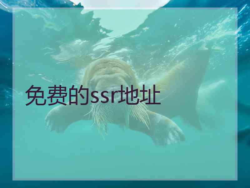 免费的ssr地址