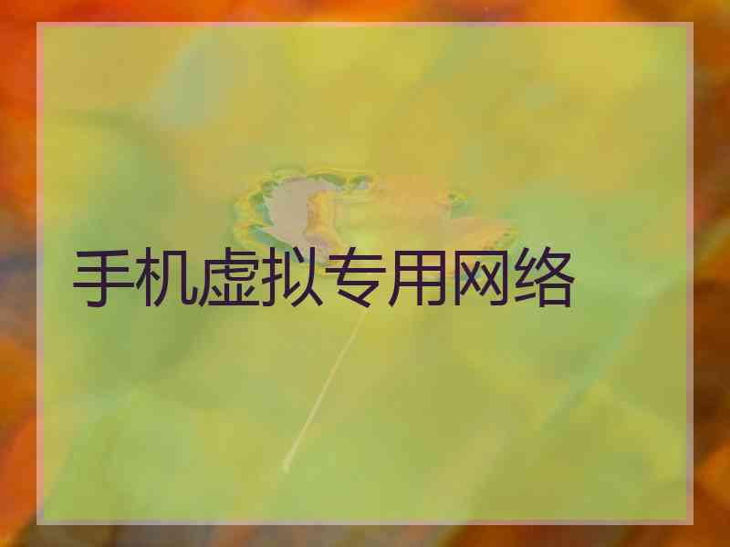手机虚拟专用网络
