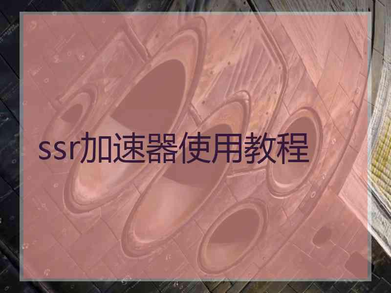 ssr加速器使用教程