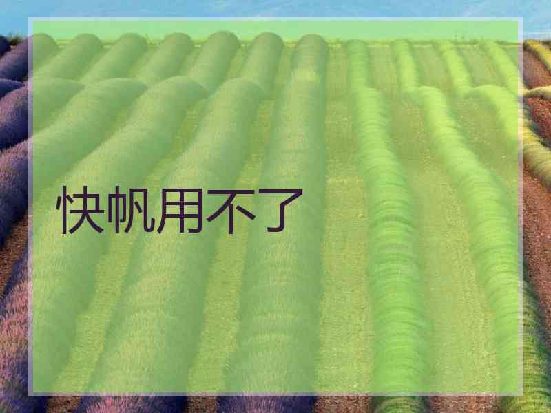快帆用不了