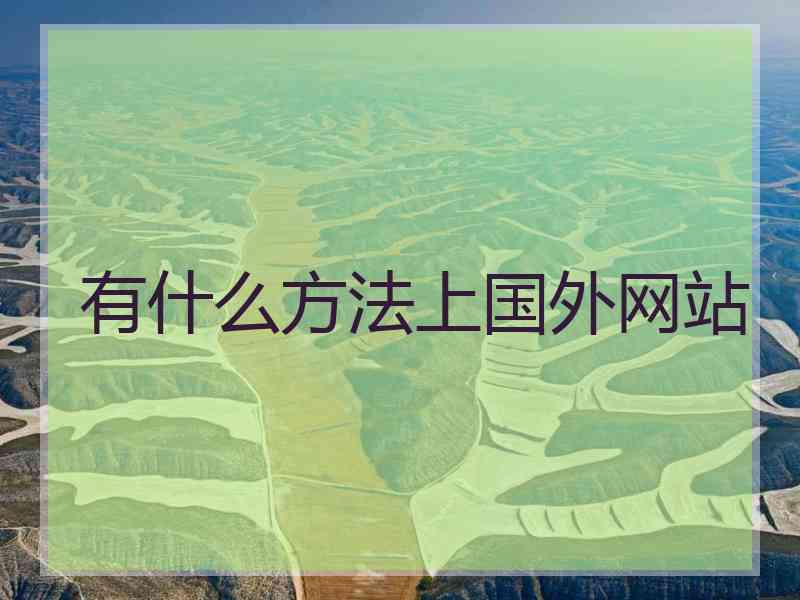 有什么方法上国外网站