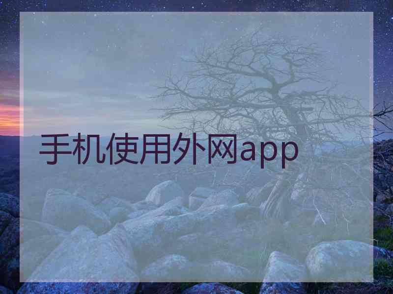 手机使用外网app