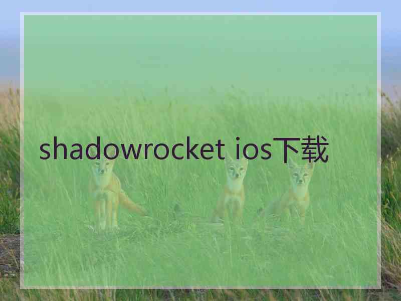 shadowrocket ios下载