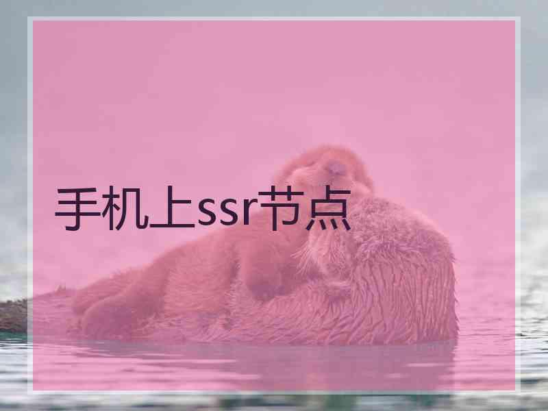 手机上ssr节点