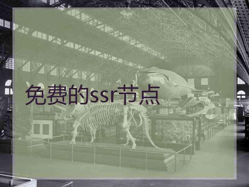 免费的ssr节点