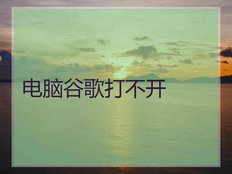 电脑谷歌打不开