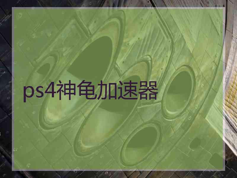 ps4神龟加速器