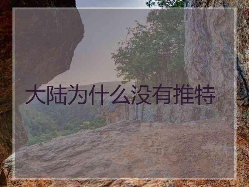 大陆为什么没有推特