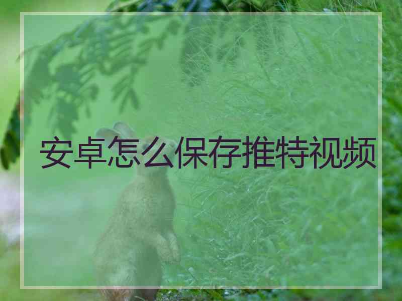 安卓怎么保存推特视频