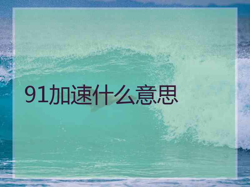 91加速什么意思