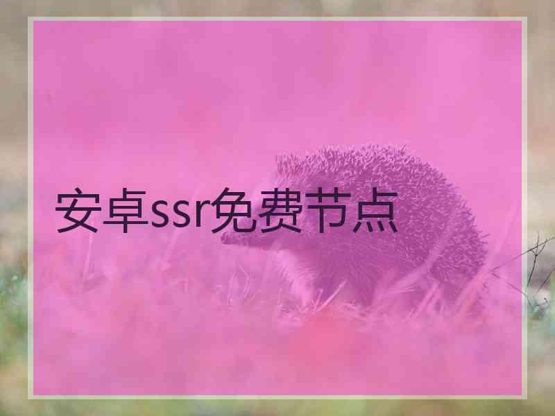 安卓ssr免费节点