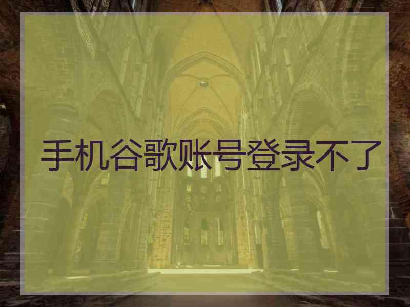 手机谷歌账号登录不了