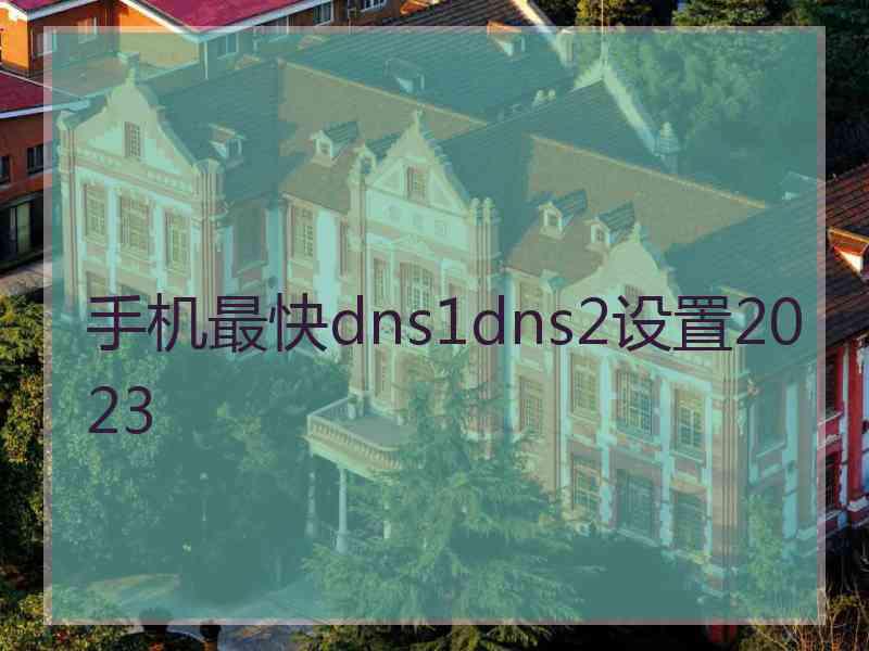 手机最快dns1dns2设置2023