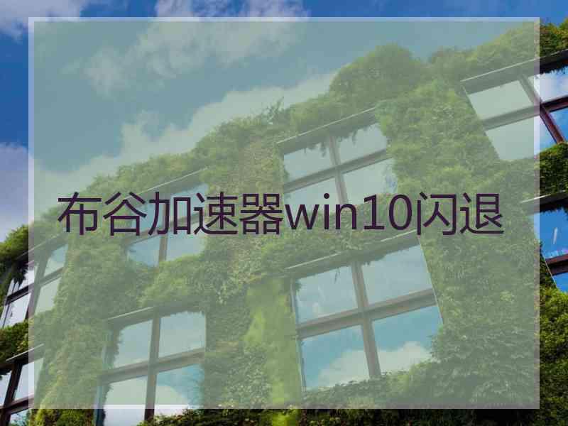 布谷加速器win10闪退
