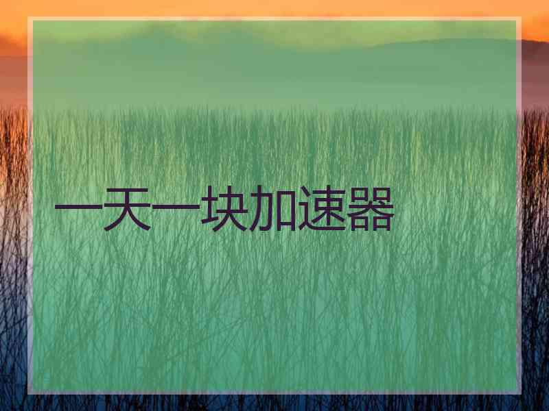 一天一块加速器