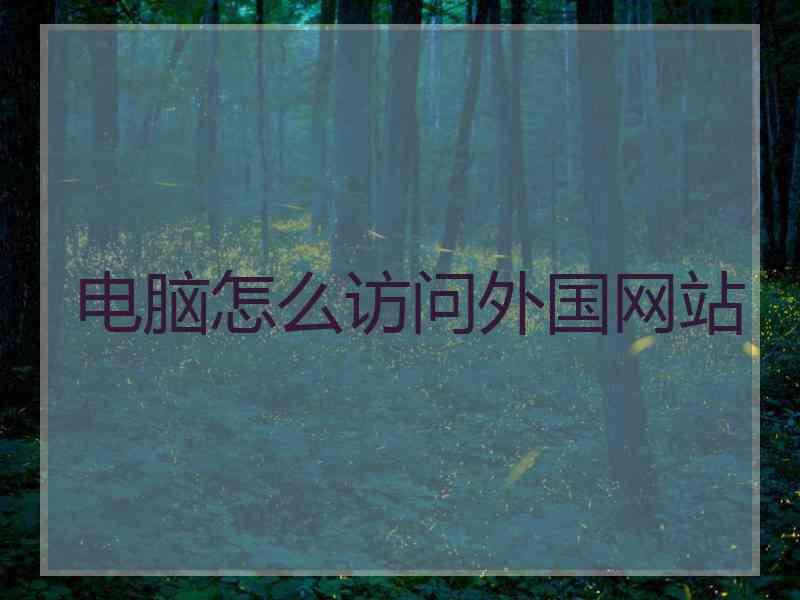电脑怎么访问外国网站