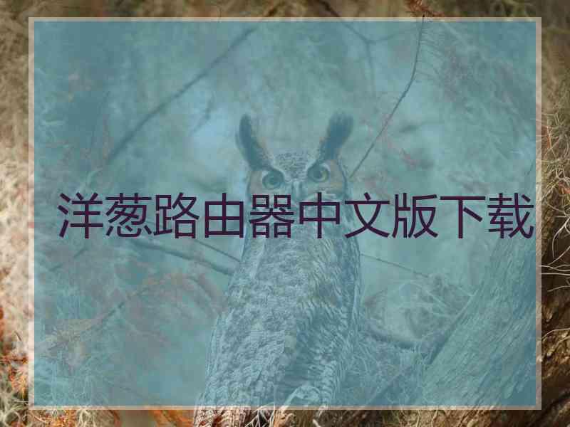 洋葱路由器中文版下载