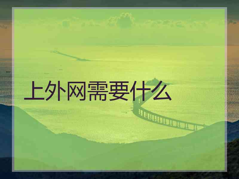 上外网需要什么