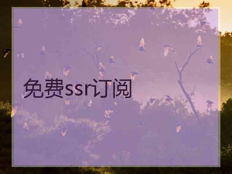 免费ssr订阅