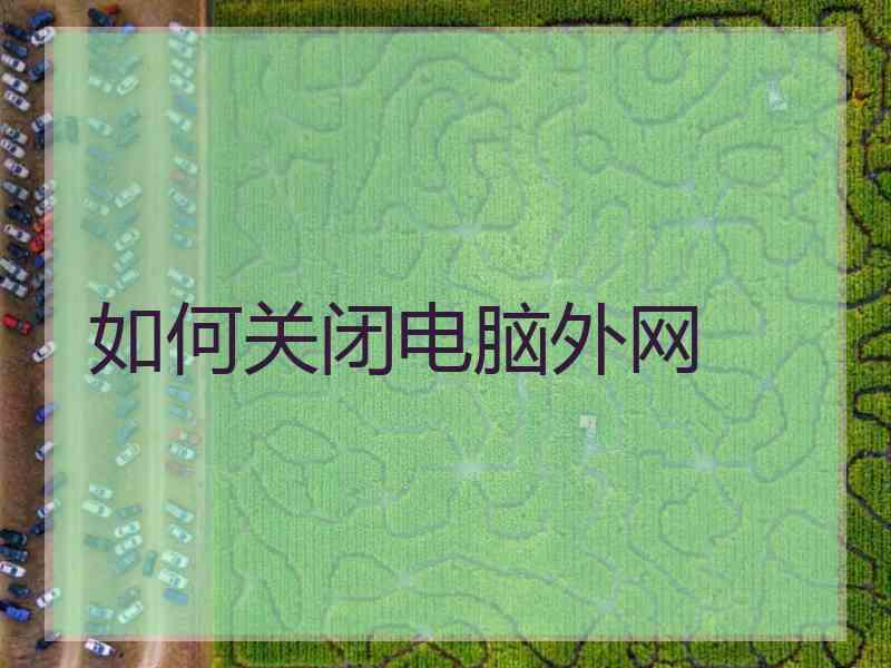 如何关闭电脑外网
