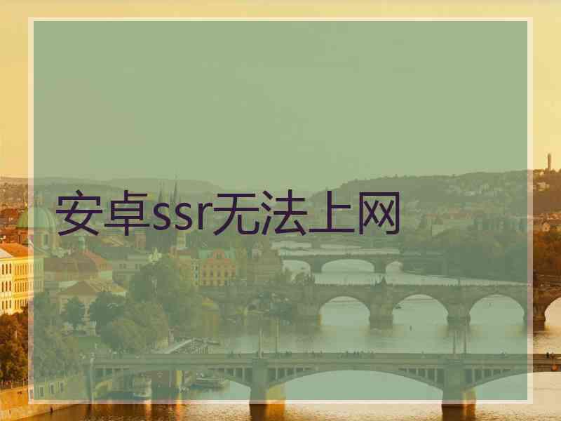 安卓ssr无法上网